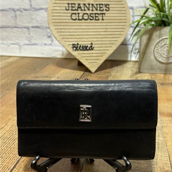 Ralph Lauren Leather Woman's Wallet Very Soft Black Leather - Picture 1 of 12